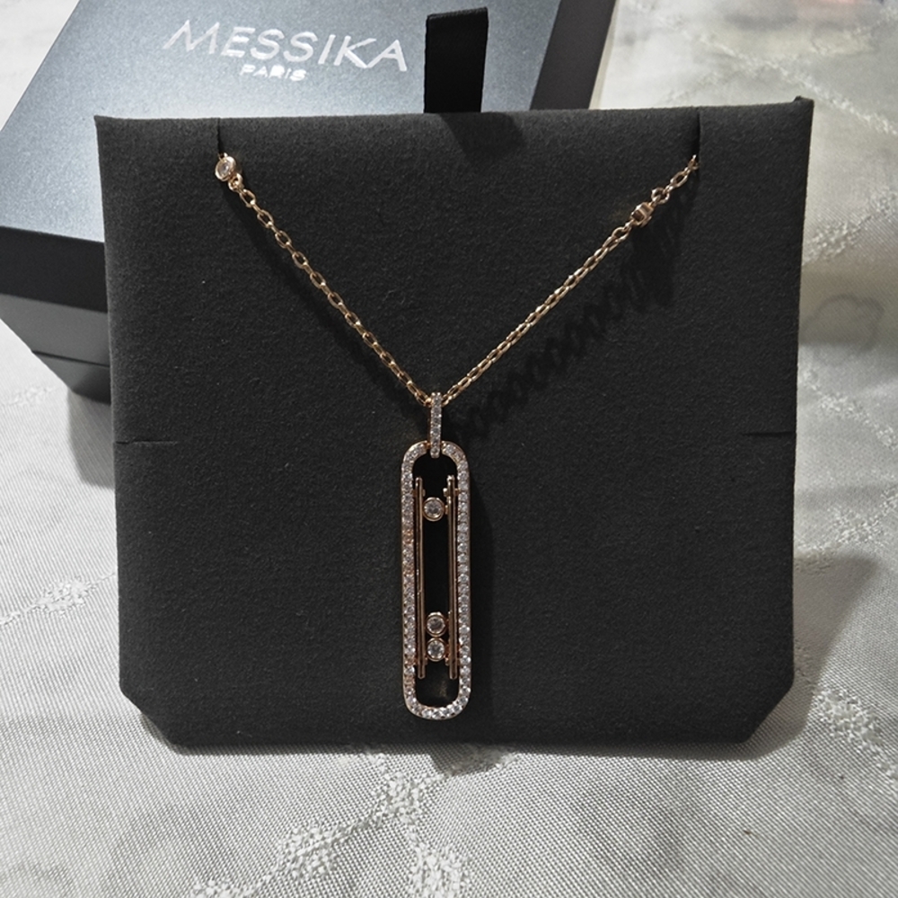 Messika 18K Rose Gold Pavé Diamond Necklace